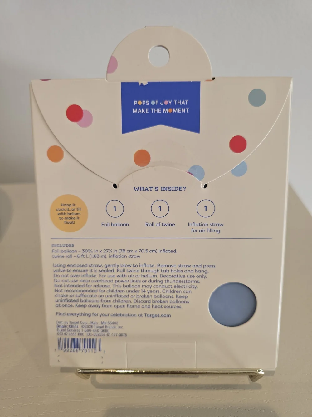 Large Light Blue Bow Foil Balloon- Spritz